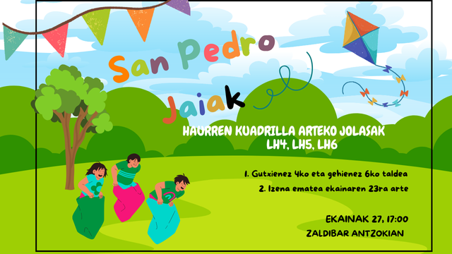 Juegos entre cuadrillas de niños y niñas en sanpedros