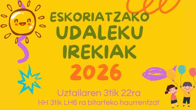 Eskoriatzako  udaleku  irekietarako  izen-ematea  zabalik  dago